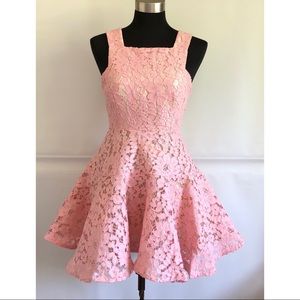 Petite Friendly pink Lace up dress Size: S NWOT